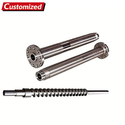 Хорошая цена. Индивидуальный биметаллический двухшнековый цилиндр для литьевой машины, экструдер для материалов LDPE и PVC с конической конструкцией онлайн