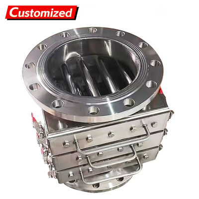 Хорошая цена. на заказ Сильный магнит отсоединительный ящик Полуавтоматический ящик Железный отсоединитель для больших частиц порошка Механический магнитная сетка труба фильтр магнитный сепаратор moq 1pcs онлайн