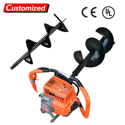 Хорошая цена. Бензиновая портативная буровая установка - Многофункциональная буровая машина для посадки деревьев и добычи полезных ископаемых онлайн